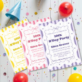 Whimsical Pink Stripes zum Geburtstag Einladung