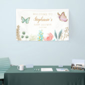 Whimsical Pink und Gold Butterfly Baby Dusche Banner (Messeveranstaltung)
