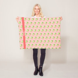 Whimsical Pink und Green Butterfells Personalisier Fleecedecke