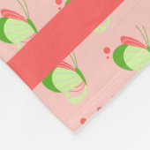 Whimsical Pink und Green Butterfells Personalisier Fleecedecke (Ecke)