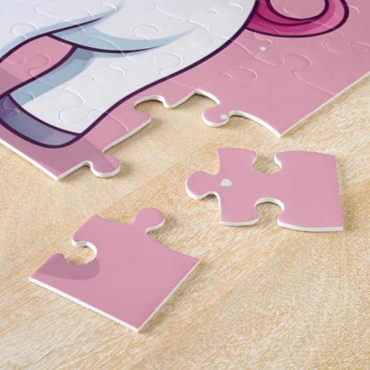 Whimsical Pink Unicorn Personalisiert Kids Puzzle (Seite)