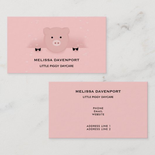 Whimsical Pink Visitenkarte (Vorne/Hinten)