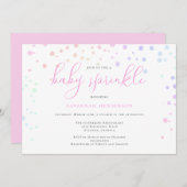Whimsical Pink Watercolor Confetti Baby Sprinkle Einladung (Vorne/Hinten)