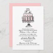 Whimsical Pink Wedding Cake Brautparty Einladung (Vorne/Hinten)