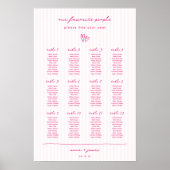 Whimsical Pink Wedding Plan Poster (Vorne)