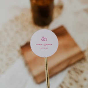 Whimsical Pink Wedding Umschlag Aufkleber