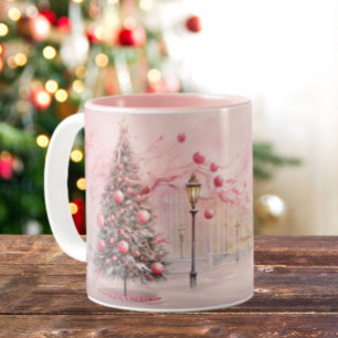 Whimsical Pink Weihnachtsbaum Balloons Zweifarbige Tasse