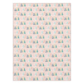 Whimsical Pink Weihnachtsbaumen Tischdecke (Vorderseite)