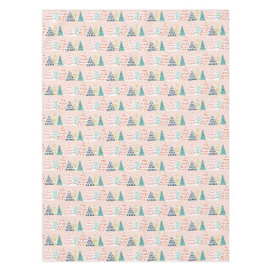 Whimsical Pink Weihnachtsbaumen Tischdecke