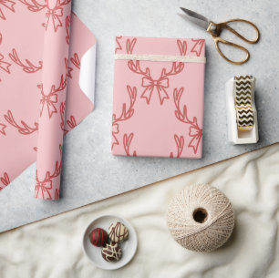 Whimsical Pink Weihnachtsmuster Geschenkpapier