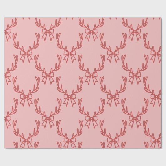 Whimsical Pink Weihnachtsmuster Geschenkpapier (Flach)