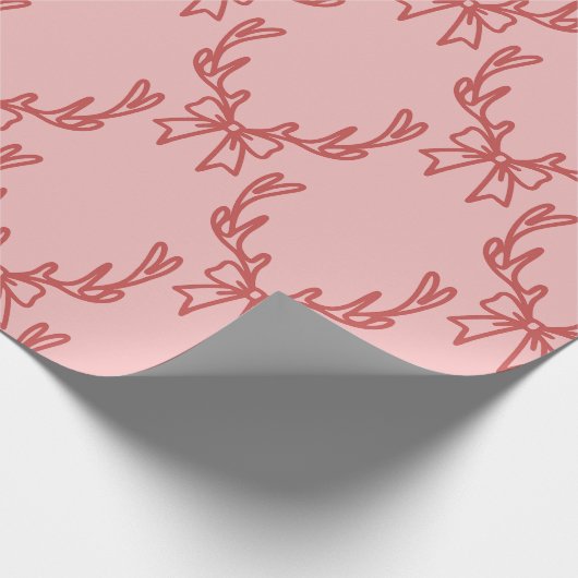 Whimsical Pink Weihnachtsmuster Geschenkpapier (Ecke)
