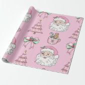 Whimsical Pink Weihnachtsmuster mit dem Weihnachts Geschenkpapier (Ungerollt)