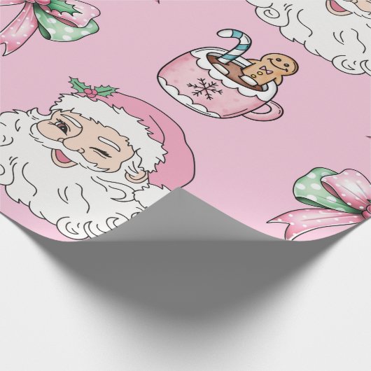 Whimsical Pink Weihnachtsmuster mit dem Weihnachts Geschenkpapier (Ecke)