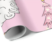 Whimsical Pink Weihnachtsmuster mit dem Weihnachts Geschenkpapier (Rolleneckpunkt)