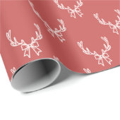 Whimsical Pink Weihnachtsmuster Wrapping Paper Geschenkpapier (Rolleneckpunkt)