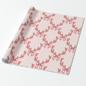 Whimsical Pink Weihnachtsmuster Wrapping Paper Geschenkpapier (Ungerollt)