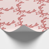 Whimsical Pink Weihnachtsmuster Wrapping Paper Geschenkpapier (Ecke)