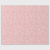 Whimsical Pink Weihnachtsmuster Wrapping Paper Geschenkpapier (Flach)