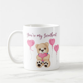 Whimsical Pink You’re My Sweetheart Teddy Bear Kaffeetasse