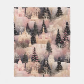 Whimsical Pinke Winterlandschaft (2) Fleecedecke (Vorderseite)