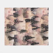 Whimsical Pinke Winterlandschaft (2) Fleecedecke (Vorderseite (Horizontal))