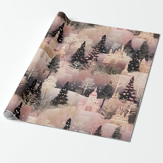 Whimsical Pinke Winterlandschaft (2) Geschenkpapier (Ungerollt)
