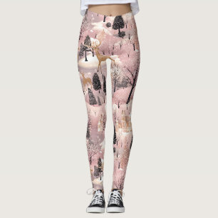 Whimsical Pinke Winterlandschaft (4) Leggings