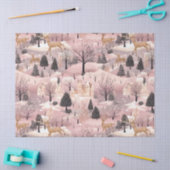 Whimsical Pinke Winterlandschaft (4) Seidenpapier (Basteln)