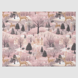 Whimsical Pinke Winterlandschaft (4) Seidenpapier
