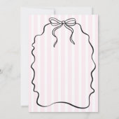 Whimsical Pinstripe Bow Wedding Einladung (Rückseite)