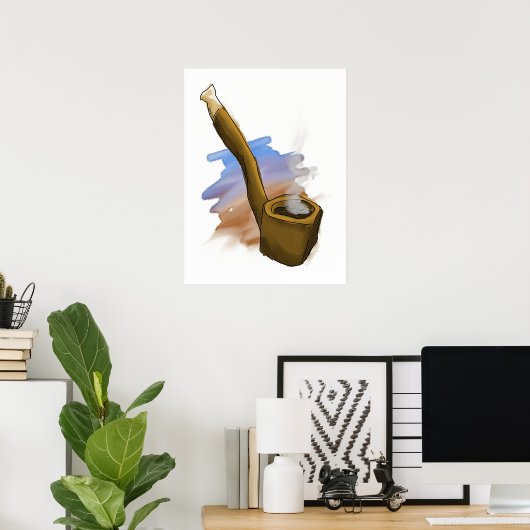 Whimsical Pipe Illustration Poster (Heimbüro)