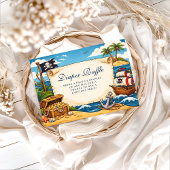 Whimsical Pirate Ship Adventure Diapper Raffle Begleitkarte