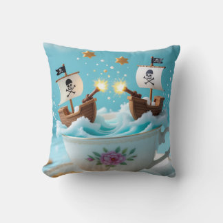 Whimsical Pirate Ships in Teacup Cushion – Cute Fa Kissen