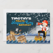 Whimsical Pirate Sleep Over Birthday Party Einladu Einladung (Vorderseite)