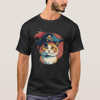 Whimsical PIRATEN-Katze stiehlt die Show vintage T-Shirt