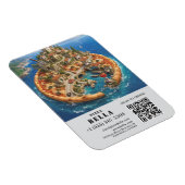 Whimsical Pizza Art Restaurant Flyer with QR Code Magnet (Rechte Seite)
