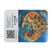 Whimsical Pizza Art Restaurant Flyer with QR Code Magnet (Horizontal)