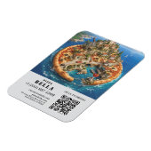 Whimsical Pizza Art Restaurant Flyer with QR Code Magnet (Linke Seite)