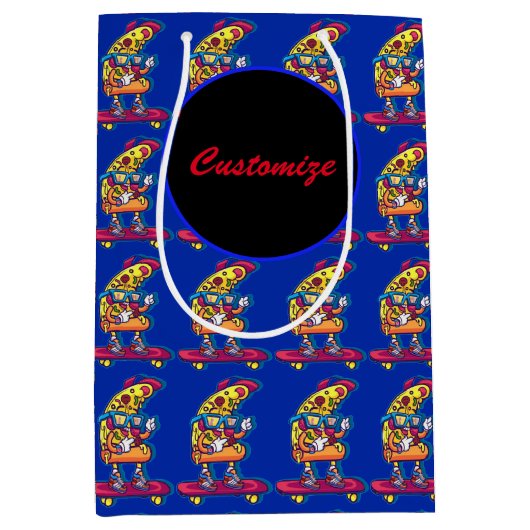 Whimsical Pizza Mittlere Geschenktüte (Vorderseite)