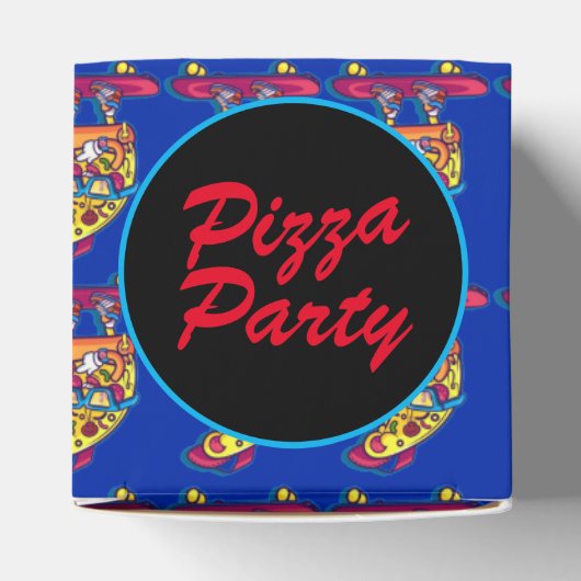Whimsical Pizza Party Cube Geschenkschachtel (Oben)