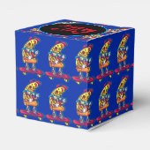 Whimsical Pizza Party Cube Geschenkschachtel (Rückseite)