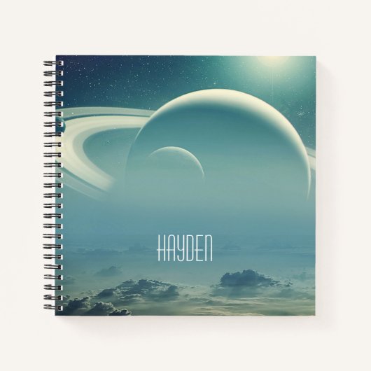 Whimsical Planets Space Dreamscape Personalised Notizblock (Vorderseite)