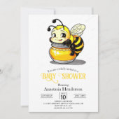 Whimsical Playful Bee Baby Dusche Einladung (Vorderseite)