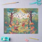 Whimsical Playing Music in Forest Seidenpapier (Basteln)