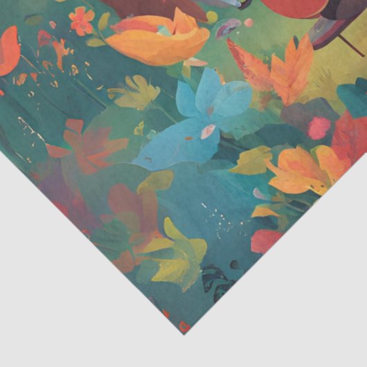 Whimsical Playing Music in Forest Seidenpapier (Detail)