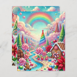Whimsical Poinsettia Candyland Scrapbook Paper