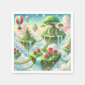 Whimsical Poinsettia Sky Islands Découpage Napkins Serviette (Vorderseite)