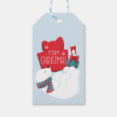 Whimsical Polar Bär und präsentiert Weihnachten Geschenkanhänger (Vorderseite)