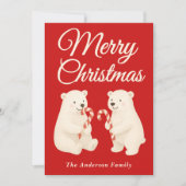 Whimsical Polar Bären mit Candy Canes Weihnachten (Vorderseite)